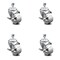 Service Caster Semi Steel Swvl TS Caster w/RB w/3"Wheel&12mmStem-4 Swvl w/Top Lck BRK, 4PK SCC-TS20S315-SSR-TLB-M1215-4 - alternate 1